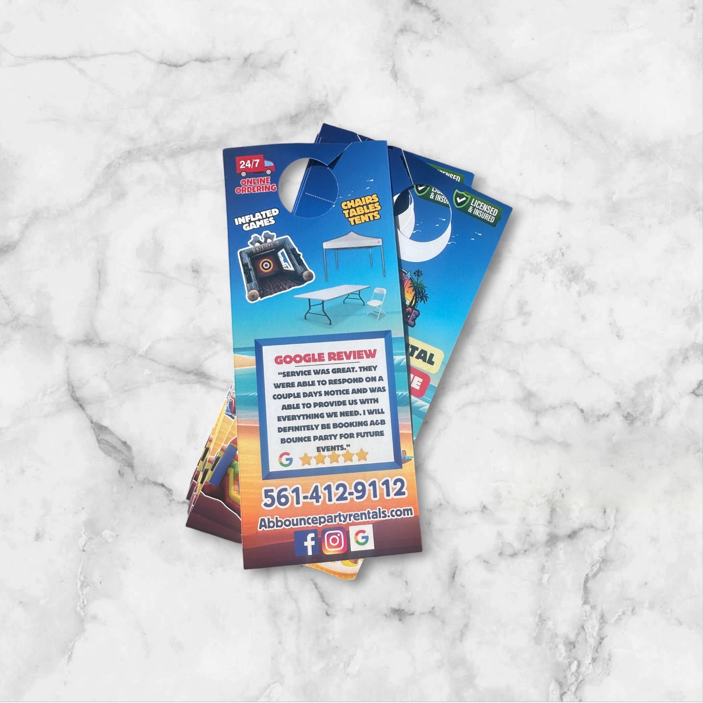 Party Rental Door hanger